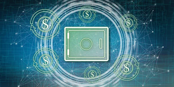 Bir güvenli para transferi kavram gösteren resim