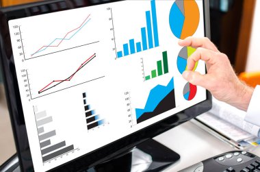 Bir bilgisayar ekranında gösterilen grafik çözümlemesini kavramı