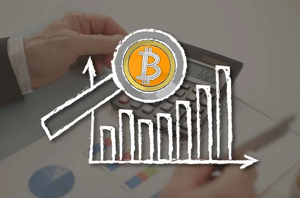 Cryptocurrency Analysis Concept Illustrated Picture Background — Stock Photo, Image
