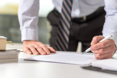 Office bir belgeyi iade işadamı