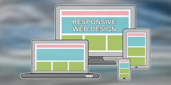 Illustration of a responsive web design concept