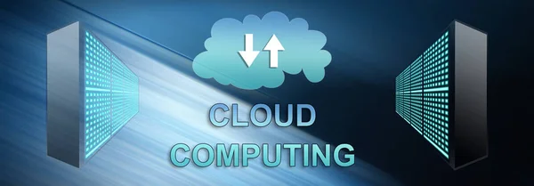 Ilustração Conceito Computação Nuvem — Fotografia de Stock
