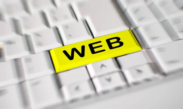 Word web printed on an yellow computer keyboard key