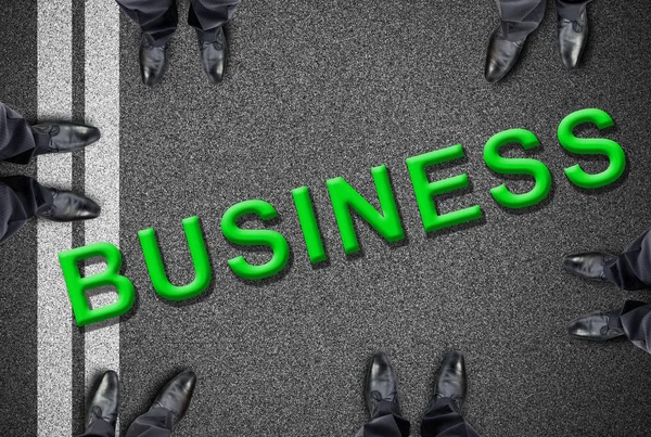 Feet Word Business Written Road — Stock Photo, Image