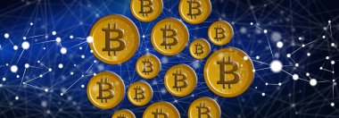 Bir bitcoin para birimi kavram gösteren resim