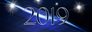 Mutlu yeni yıl 2019 panoramik kartı