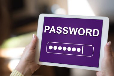Parola kavramını gösteren tablet ekranı