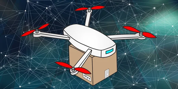 Illustration of a drone delivery concept