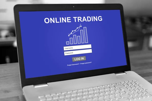 Layar Laptop Dengan Konsep Trading Online — Stok Foto