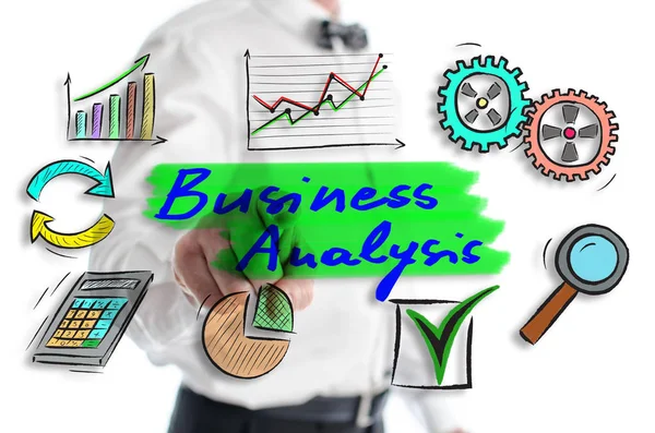 Business Analyse Concept Getoond Door Een Man Achtergrond — Stockfoto