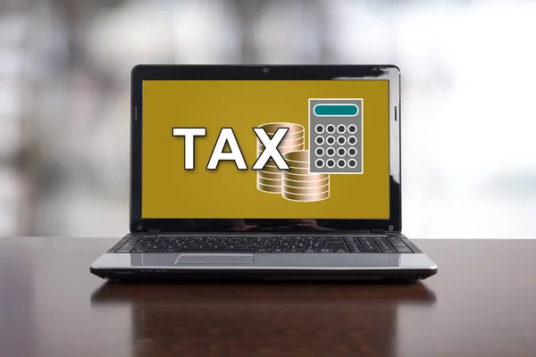 Tax concept on a laptop screen