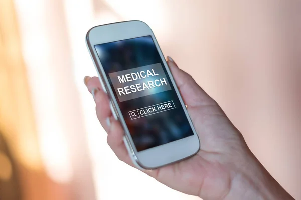 Écran Smartphone Affichant Concept Recherche Médicale — Photo