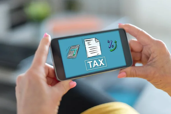 Smartphone screen displaying a tax concept