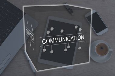 Arka plan resmini tarafından resimli iletişim kavramı