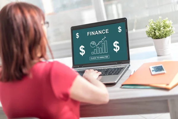 Laptop Screen Displaying Finance Concept — Stock Photo, Image