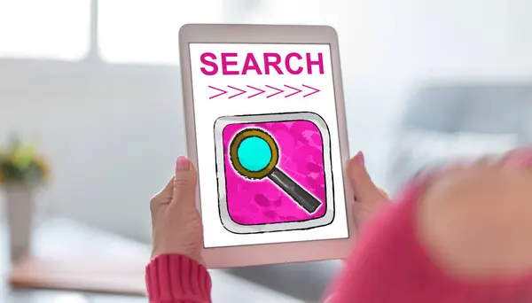 Search concept on a tablet — Stock Photo, Image