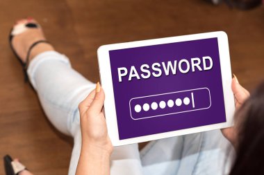 Parola kavramını gösteren tablet ekranı