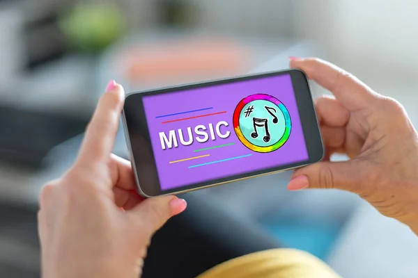 Smartphone screen displaying an online music concept
