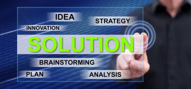 Bir çözüm kavramı onun parmak dokunmatik ekranlı cep bilgisayarlarda dokunmadan adam