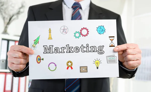 Documento Que Muestra Concepto Marketing Poder Empresario — Foto de Stock