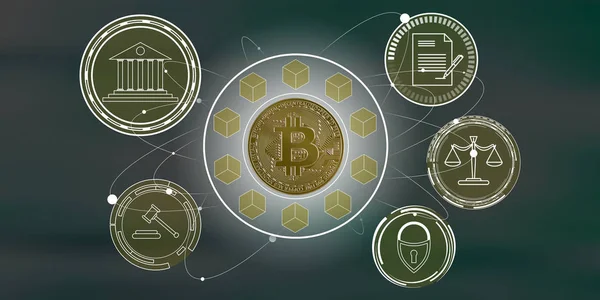 Ilustración Concepto Regulación Bitcoin —  Fotos de Stock