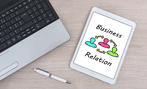 Business relation concept shown on a digital tablet