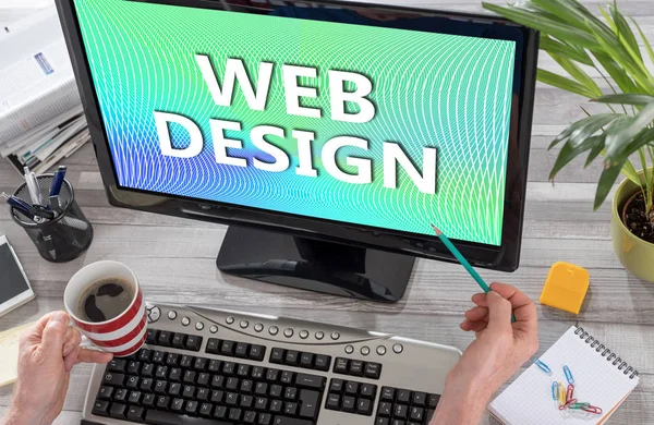 Concepto Diseño Web Una Pantalla Ordenador — Foto de Stock