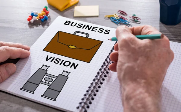 Hand Drawing Business Vision Concept Notepad — Stock Photo, Image