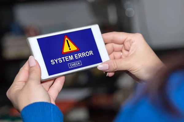 Smartphone screen displaying a system error concept