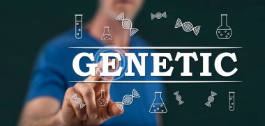 Onun parmak dokunmatik ekranlı cep bilgisayarlarda genetik bir kavram dokunmadan adam