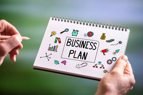 Hand Drawing Business Plan Concept Notepad — Stock Photo, Image