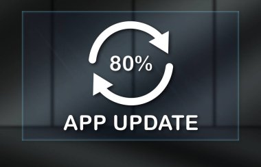 Koyu arkaplan üzerindeki uygulama güncelleme kavramı