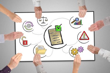 Ellerin tuttuğu beyaz tahtada tasdik kavramı