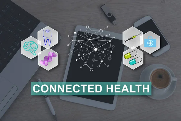 Connected Health Concept Illustrated Picture Background — Stock Photo, Image