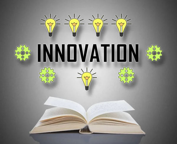 Conceito Inovação Acima Livro Aberto — Fotografia de Stock