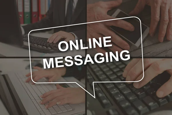 Online Messaging Koncept Illustreras Bilder Bakgrunden — Stockfoto