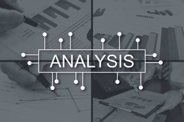 Analiz kavramı arkaplandaki resimlerle gösterilmiştir