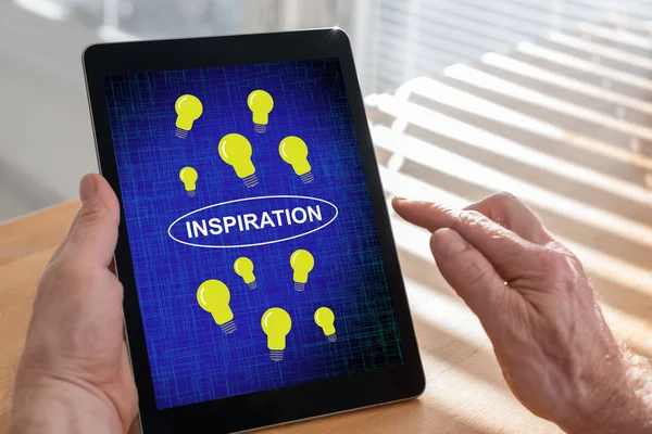 Tablet Bildschirm Mit Inspirationskonzept — Stockfoto