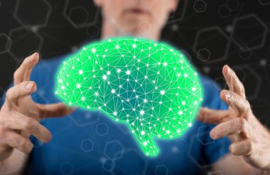 Arka planda bir adamın elleri arasında istihbarat kavramı