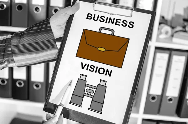 Woman Holding Clipboard Business Vision Concept — Stock Photo, Image