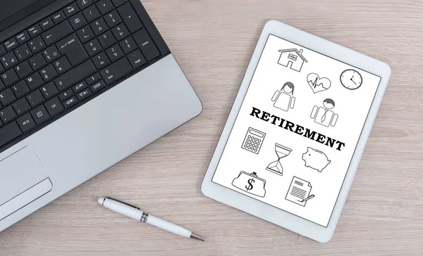 Retirement Concept Shown Digital Tablet — Stock Photo, Image