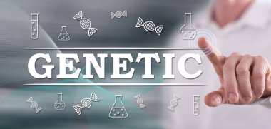 Onun parmak dokunmatik ekranlı cep bilgisayarlarda genetik bir kavram dokunmadan adam