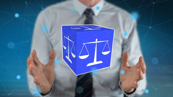 Law Concept Hands Man Background — Stock Photo, Image