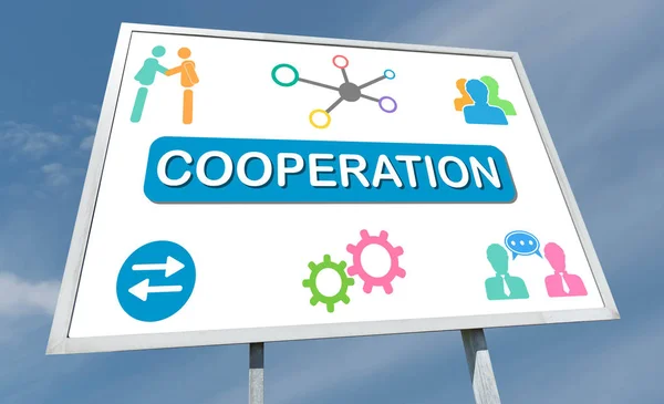 Samarbete koncept på en skylt — Stockfoto