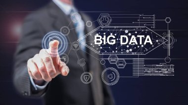 Bir büyük veri kavramı dokunmadan adam