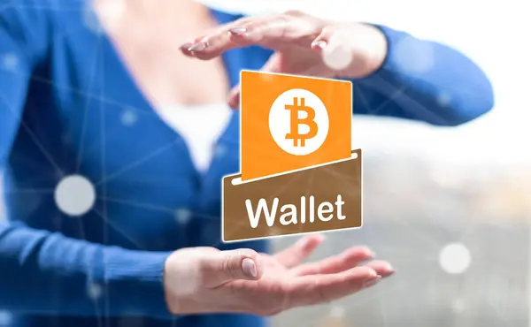 Konzept der Bitcoin-Brieftasche — Stockfoto