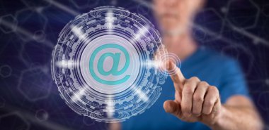 E-posta kavramı dokunmadan adam