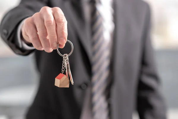 Estate agent offering house keys