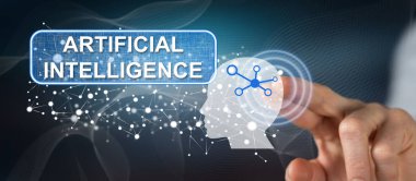 Yapay zeka kavramı dokunmadan adam