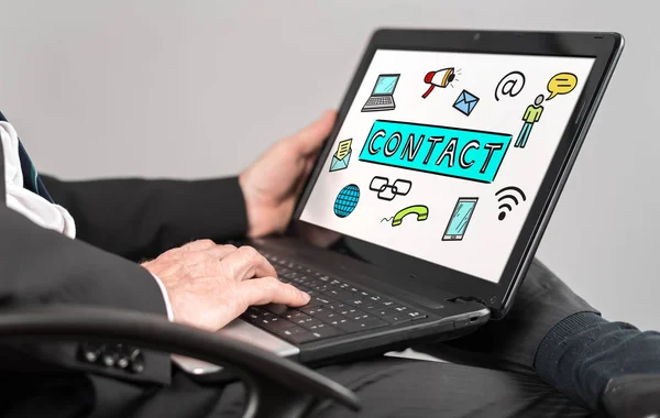 Contact concept op een laptop — Stockfoto